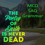 MCQ SAQ Grammar on Poetry of Earth for HS 2023